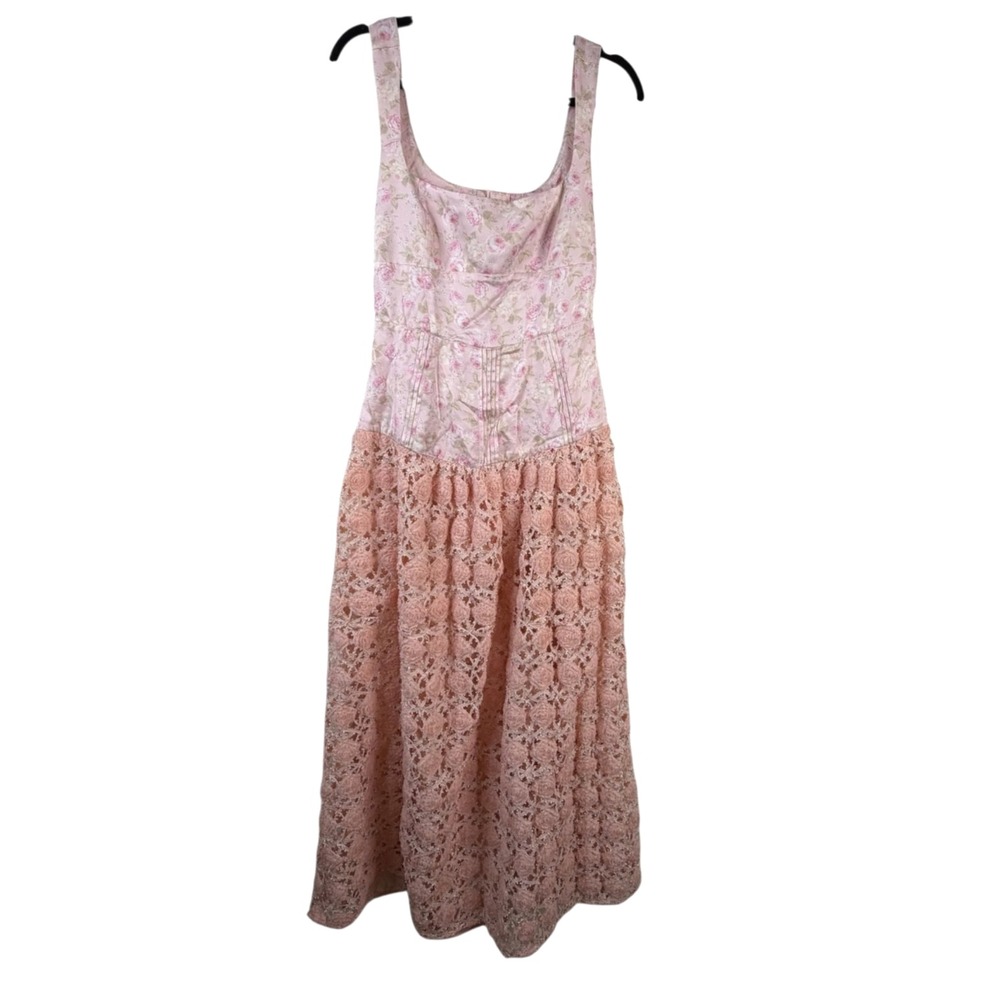 For Love & Lemons Silvia Dress Pink Sz M Whimsy Boho Romantic Feminine Coquette